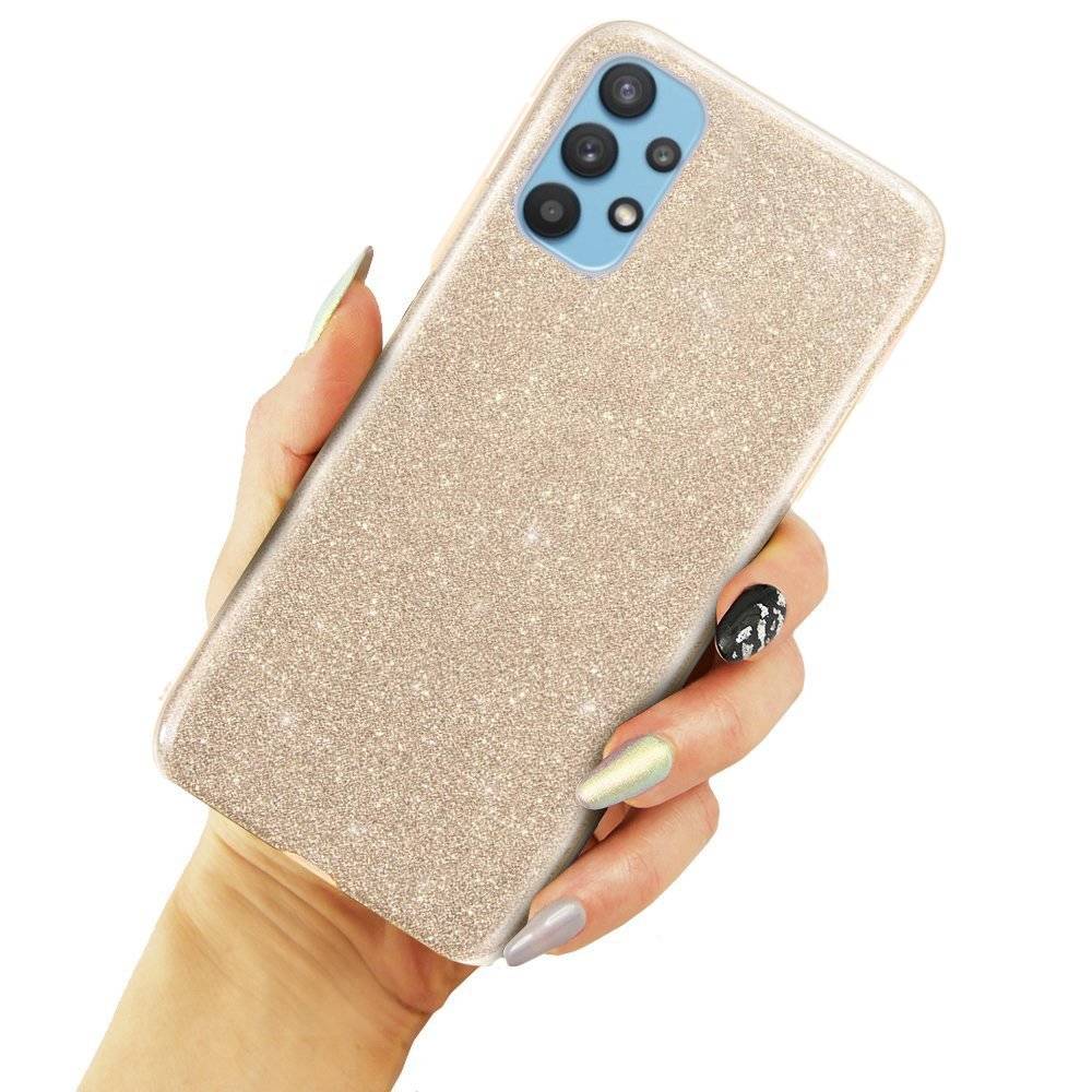 Kryt Samsung Galaxy A72 třpytky zlatý