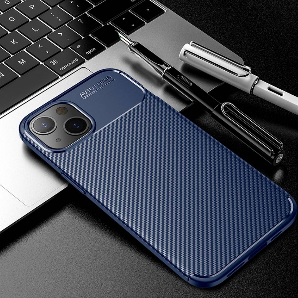 Kryt iPhone 13 mini Armored Shockproof Carbon Fiber modrý