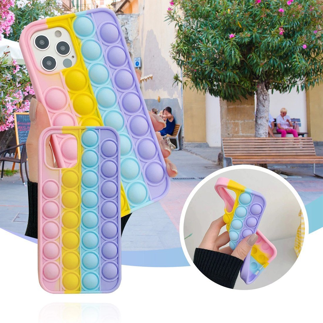 Kryt Samsung Galaxy A32 5G Flexible Push Bubble Case pink, yellow, blue, purple