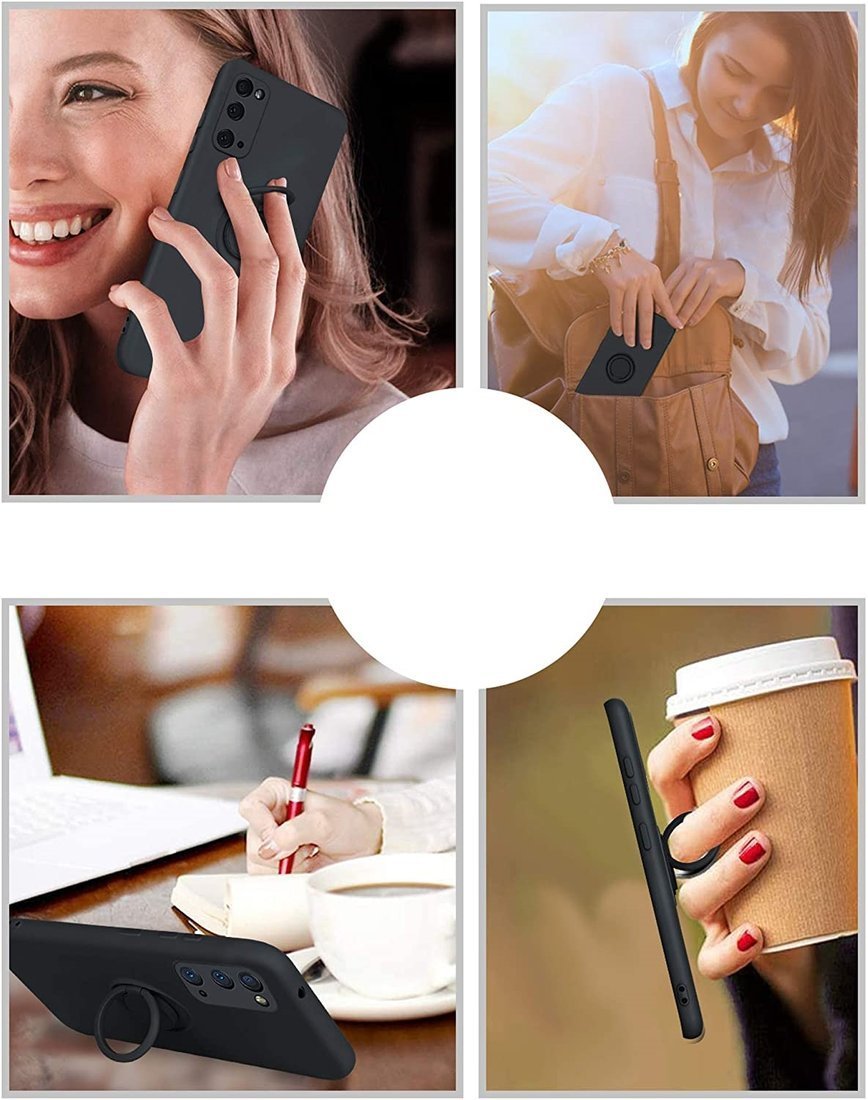 Kryt Samsung Galaxy A32 4G  Silicone Ring Magnetic Stand černý
