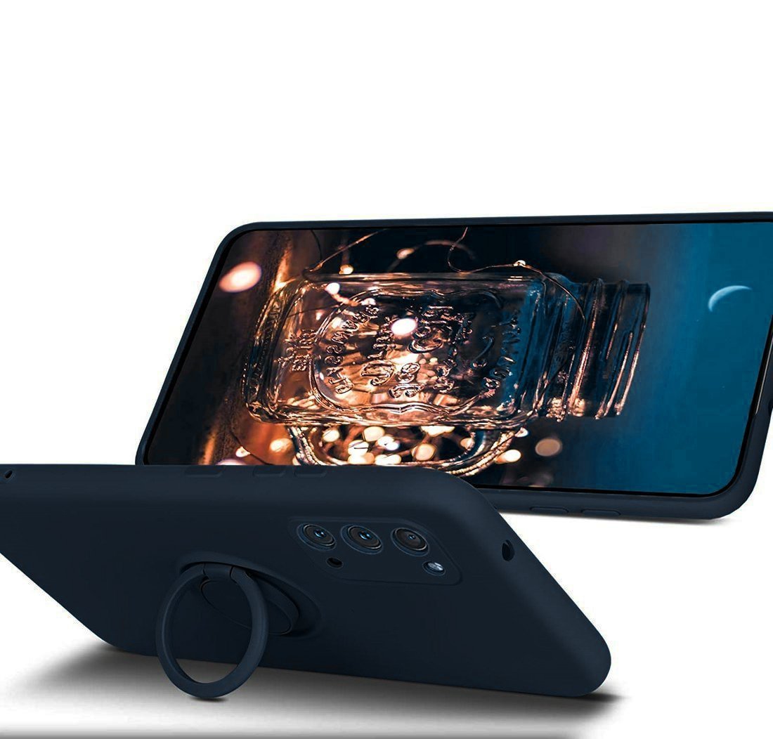 Kryt Samsung Galaxy A32 5G  Silicone Ring Magnetic Stand modrý