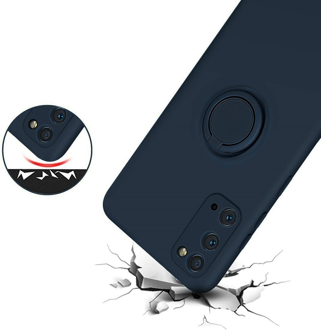 Kryt Samsung Galaxy A32 5G  Silicone Ring Magnetic Stand modrý