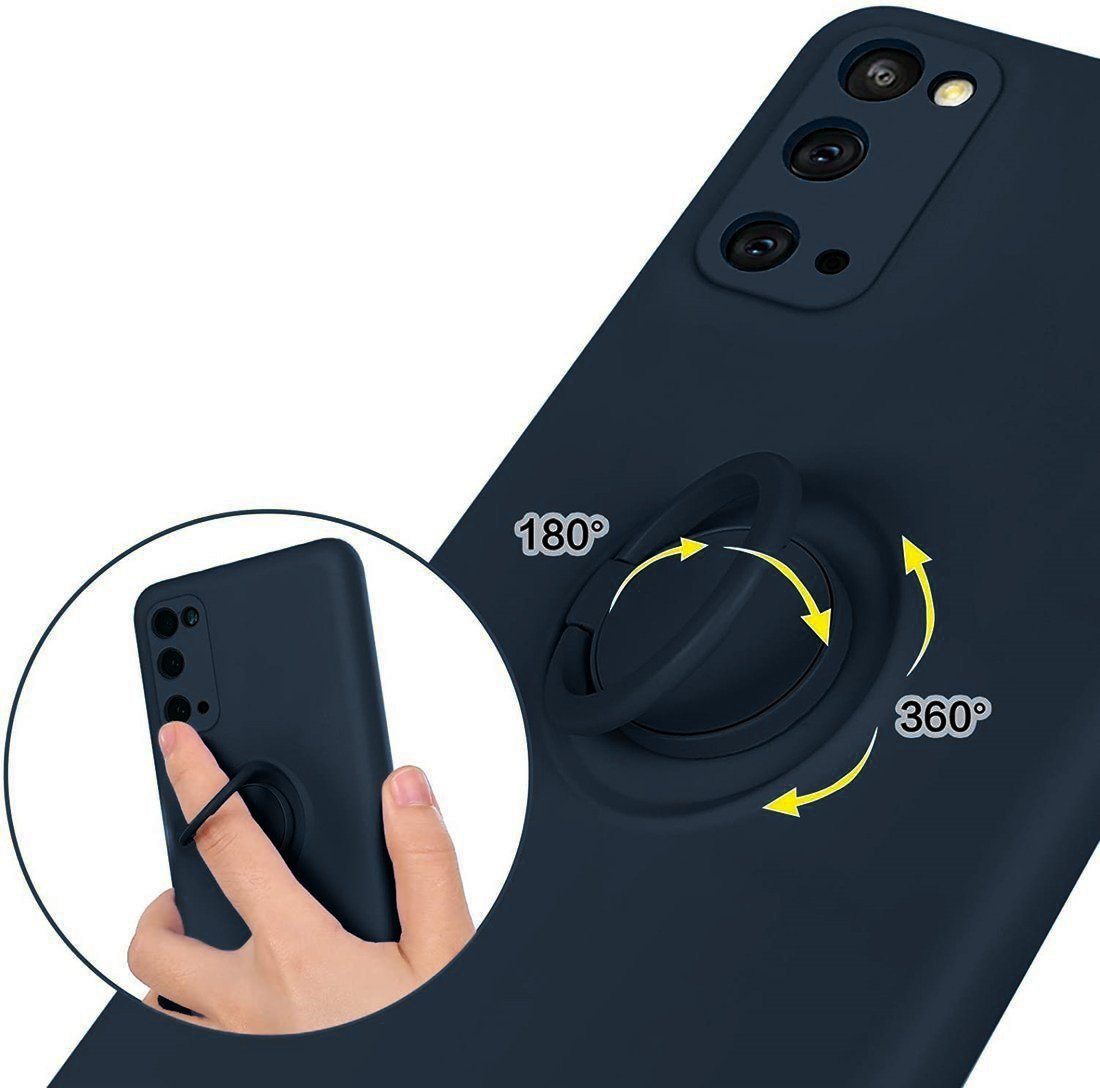 Kryt Samsung Galaxy A32 5G  Silicone Ring Magnetic Stand modrý