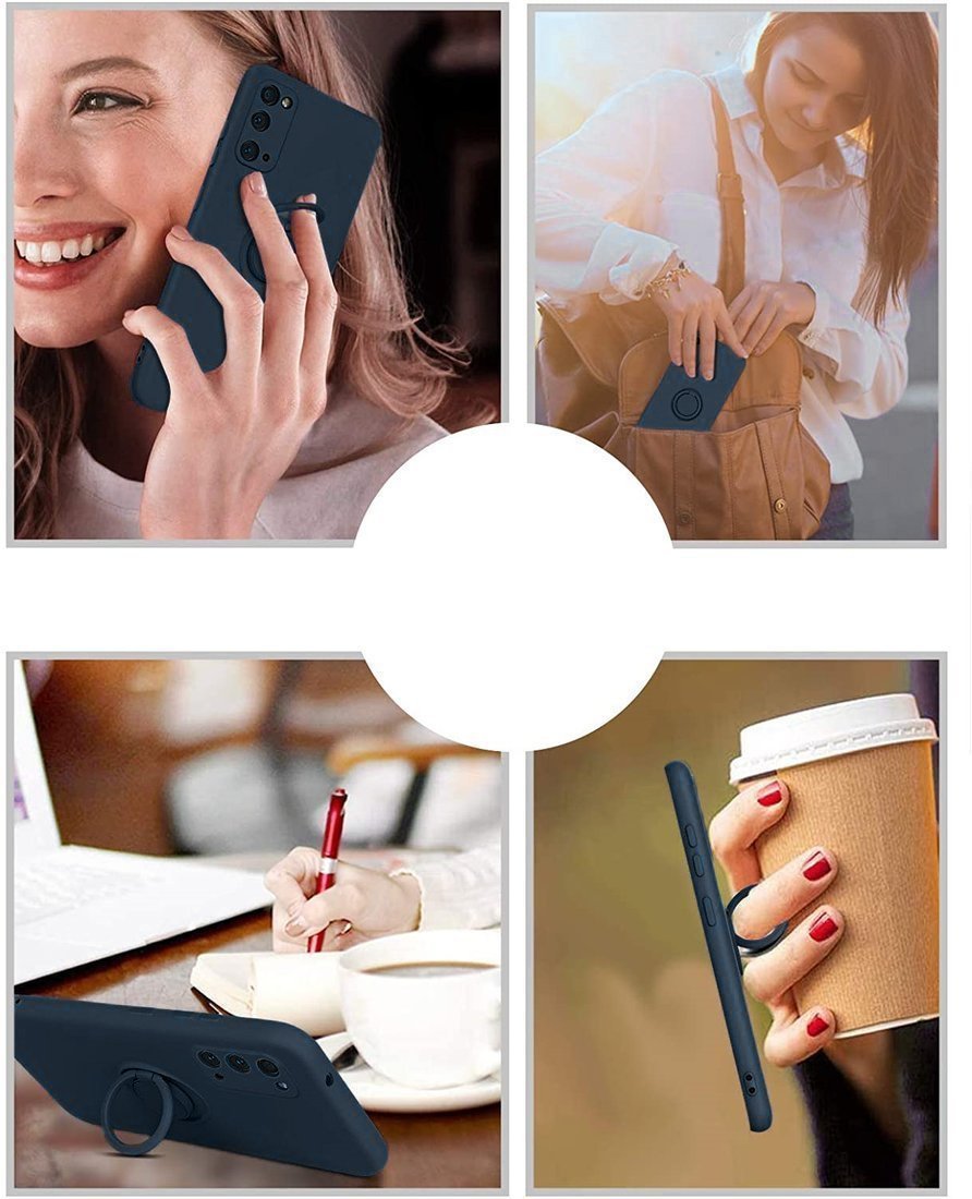 Kryt Samsung Galaxy A32 5G  Silicone Ring Magnetic Stand modrý