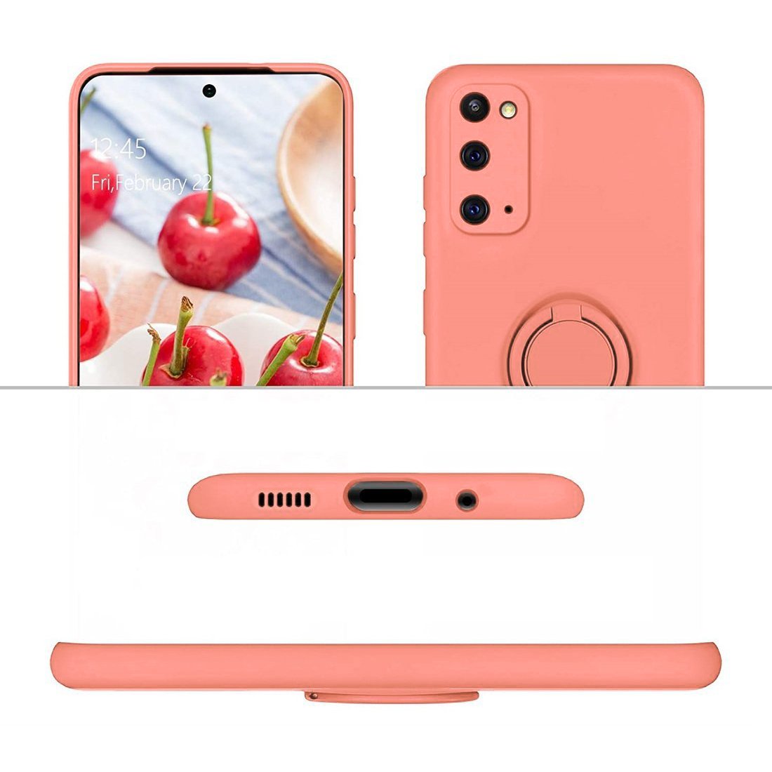 Kryt Samsung Galaxy A32 5G  Silicone Ring Magnetic Stand růžový