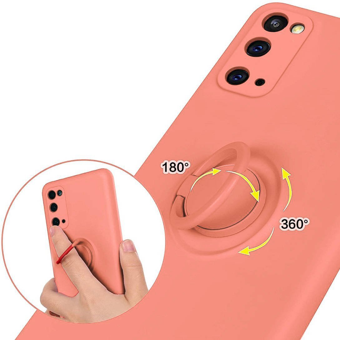 Kryt Samsung Galaxy A32 5G  Silicone Ring Magnetic Stand růžový