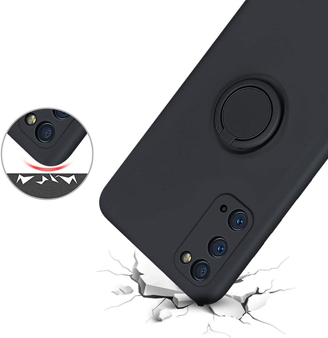 Kryt Samsung Galaxy A72  Silicone Ring Magnetic Stand černý
