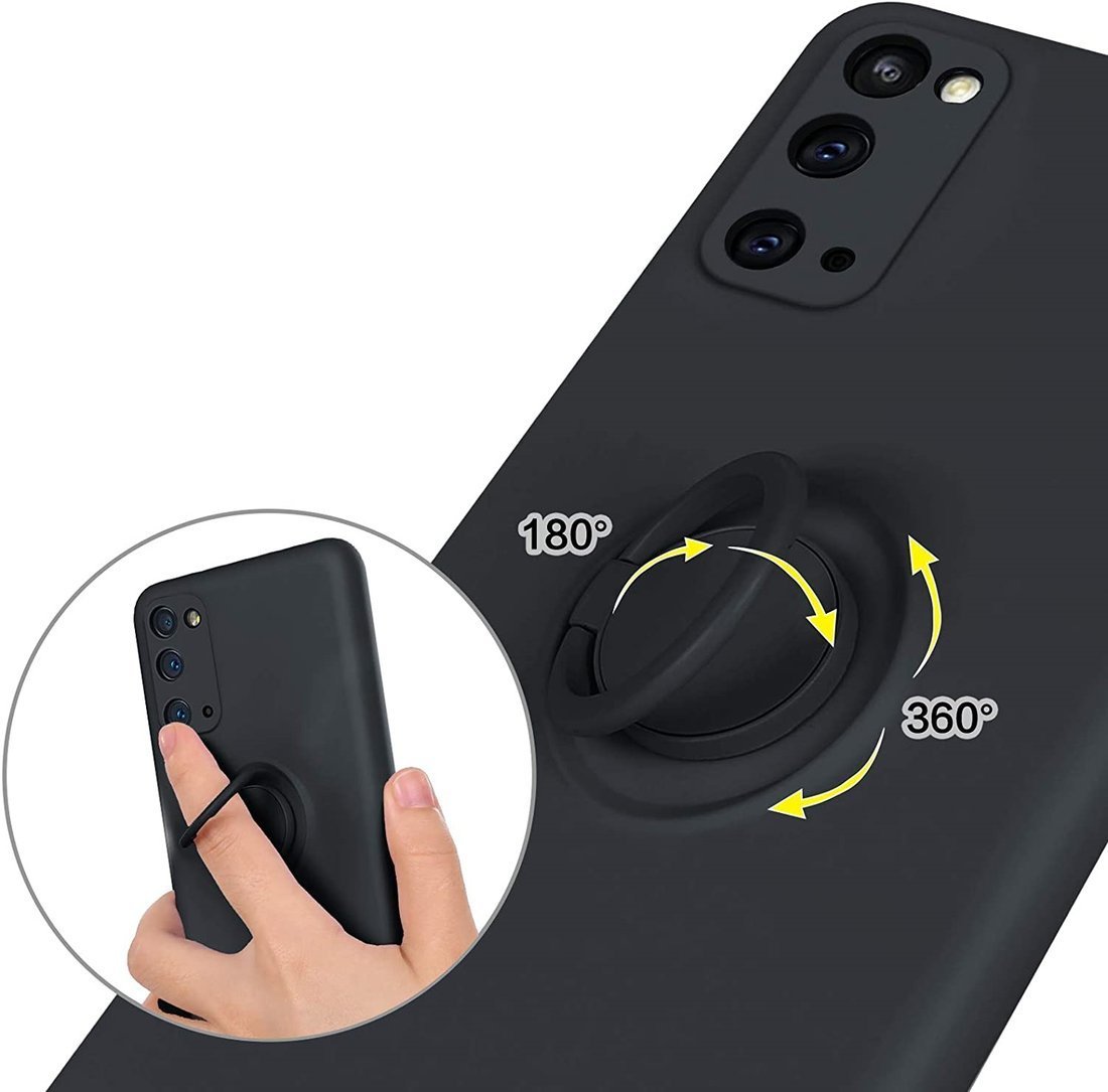 Kryt Samsung Galaxy A72  Silicone Ring Magnetic Stand černý