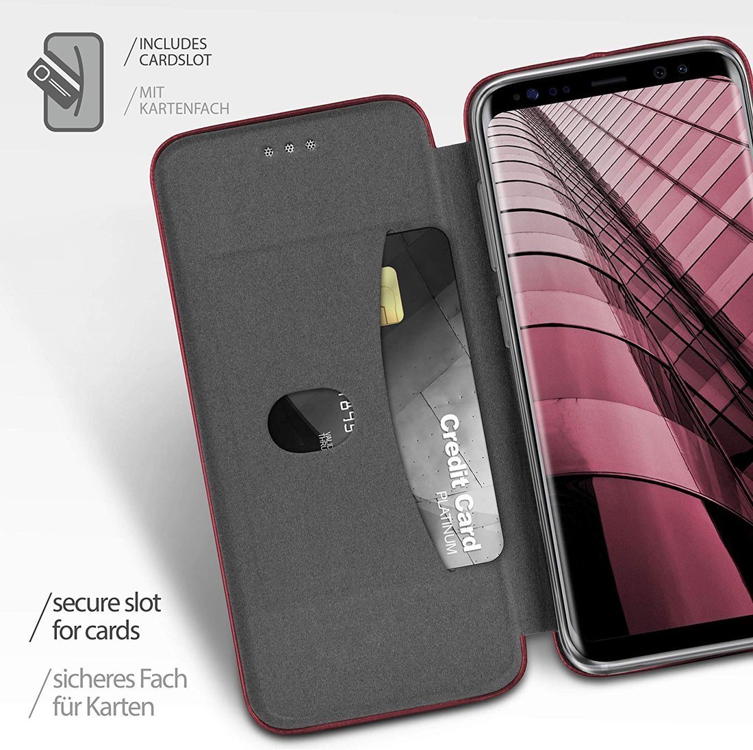 Pouzdro iPhone 13 Pro Elegance burgundy