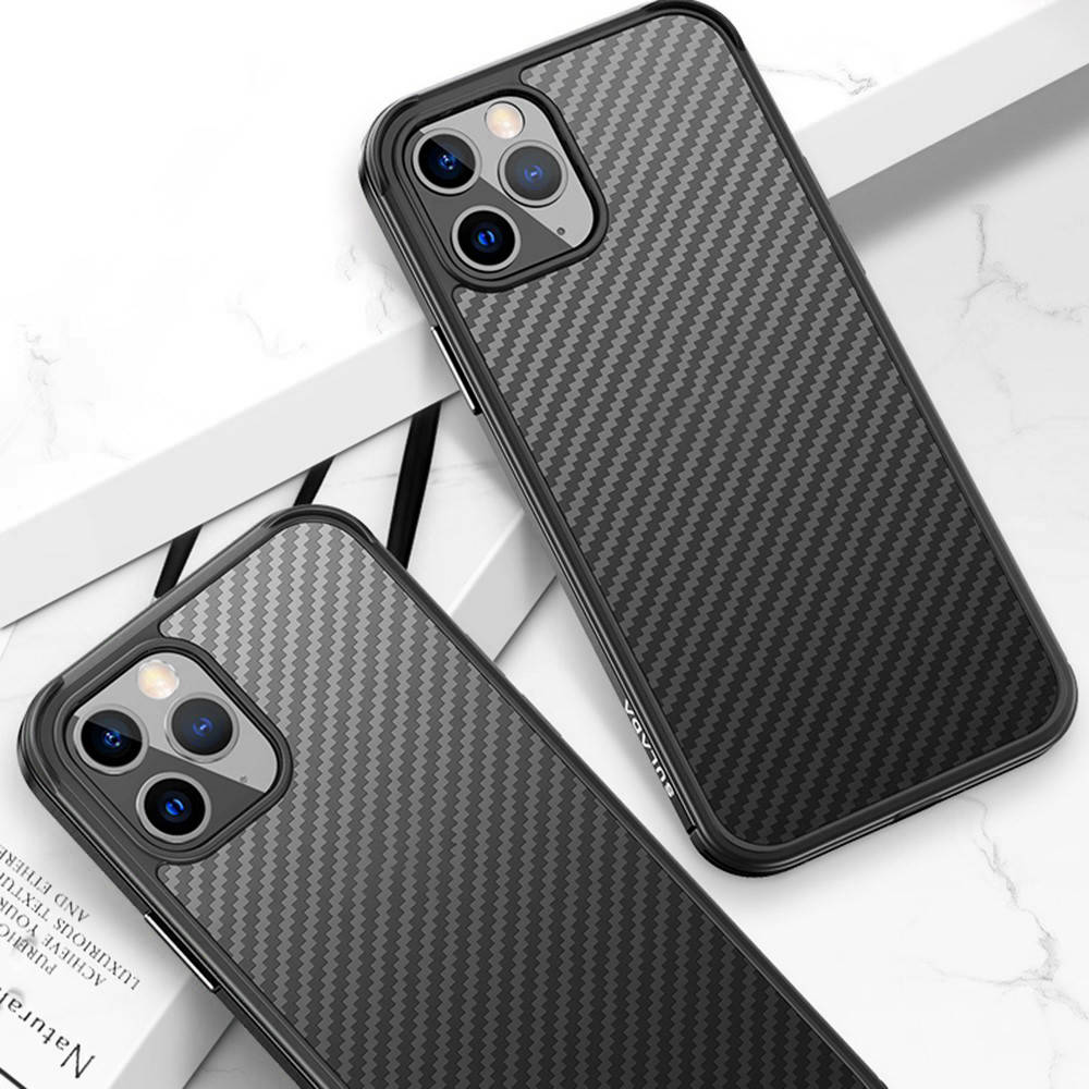 Kryt iPhone 12 Pro Max Sulada Carbon Fiber Hybrid černý