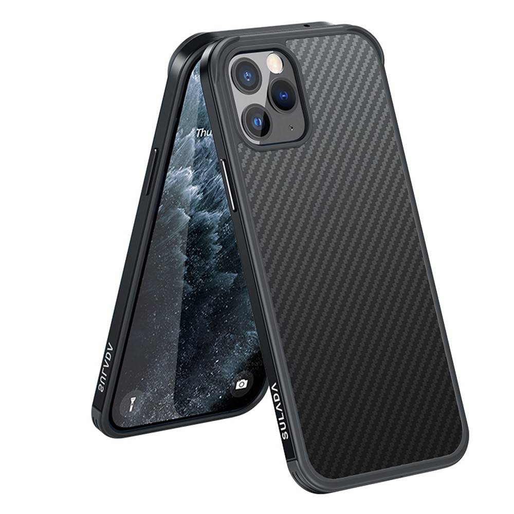 Kryt iPhone 13 Pro Max Sulada Carbon Fiber Hybrid černý