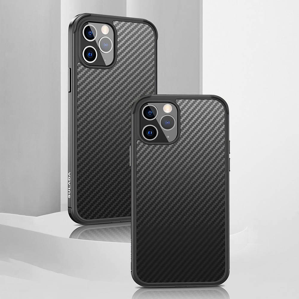 Kryt iPhone 13 Pro Max Sulada Carbon Fiber Hybrid černý