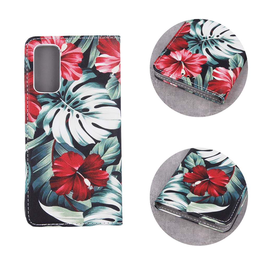 Pouzdro flip Samsung Galaxy A22 4G red flower