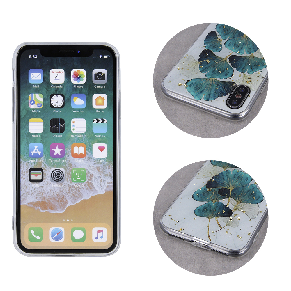 Kryt Samsung Galaxy A12 Silicone Gold Glam leaves