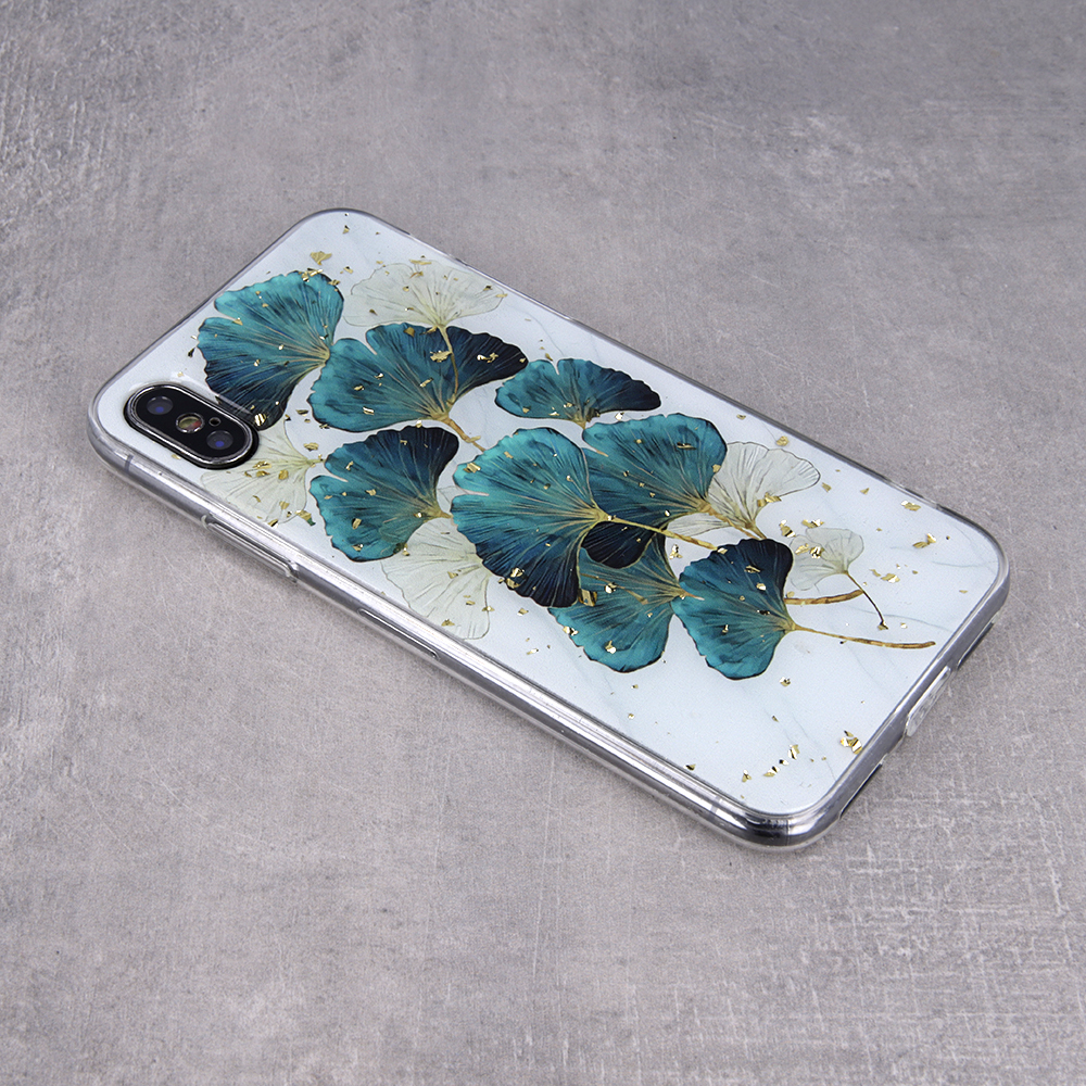 Kryt Samsung Galaxy A12 Silicone Gold Glam leaves