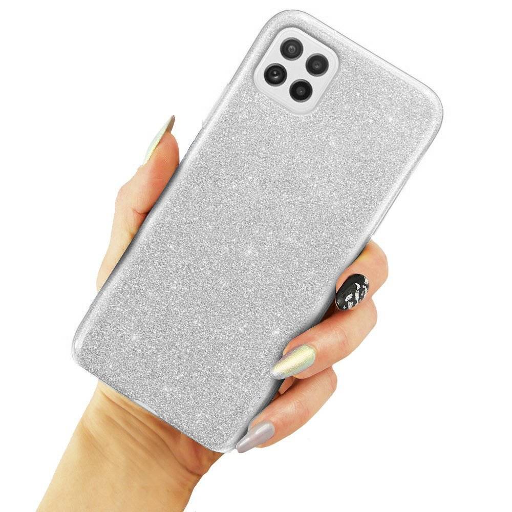 Kryt Samsung Galaxy A22 4G třpytky stříbrná