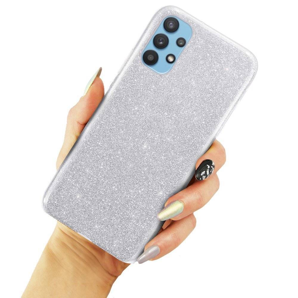 Kryt Samsung Galaxy A32 5G třpytky stříbrná