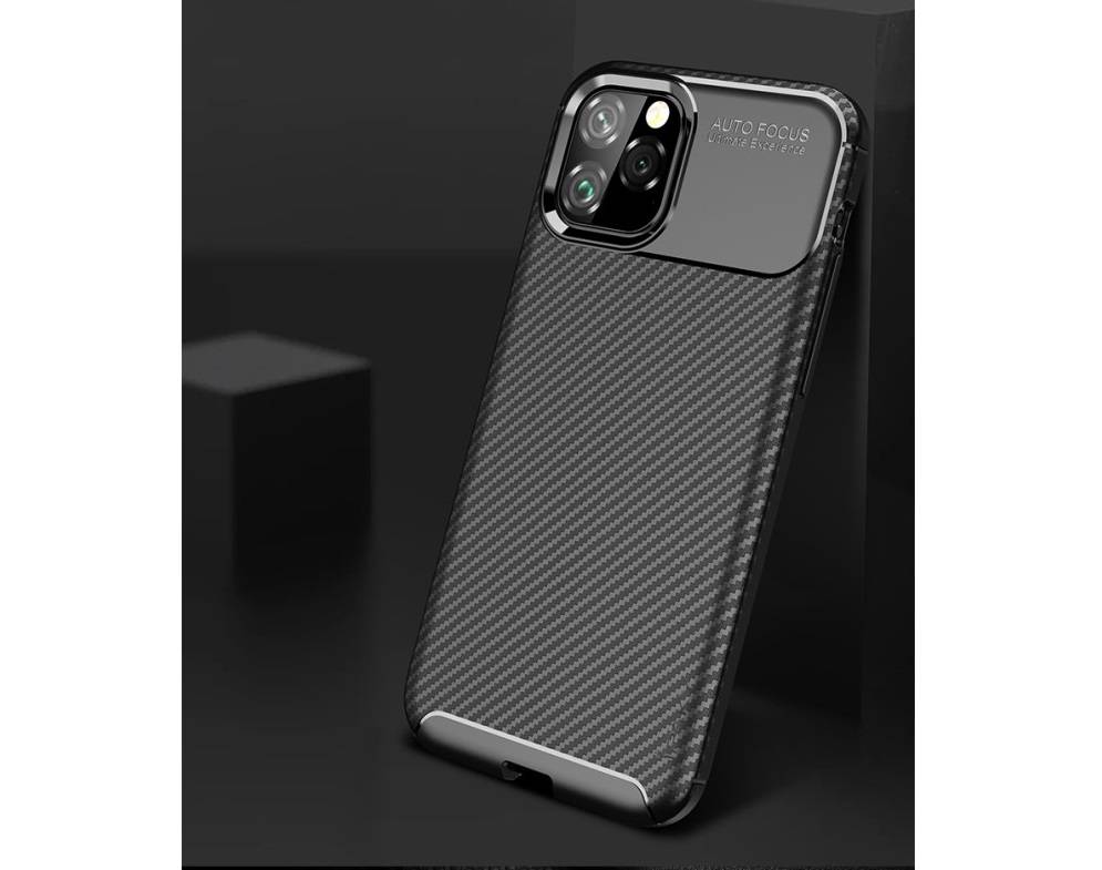 Kryt iPhone 11 Pro Max Armored Shockproof Carbon Fiber black