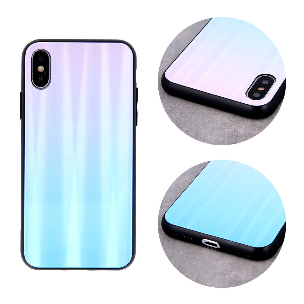 Pouzdro Xiaomi Redmi Note 10 5G / Redmi Note 10T 5G / Poco M3 Pro Glass Case Rainbow blue & pink
