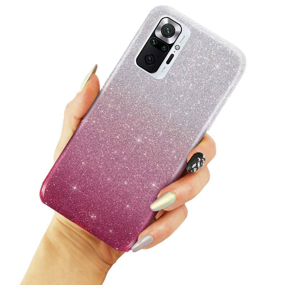 Kryt Samsung Galaxy A03s třpytky stříbrný/růžový
