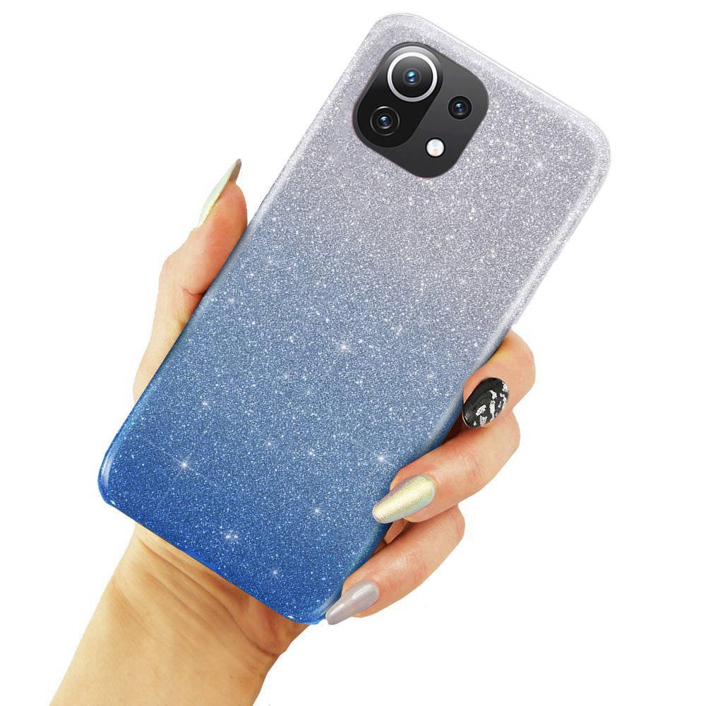 Kryt Xiaomi Redmi Note 11 5G / Poco M4 Pro 5G / Redmi Note 11T 5G / Redmi Note 11S 5G třpytky stříbrnomodrý