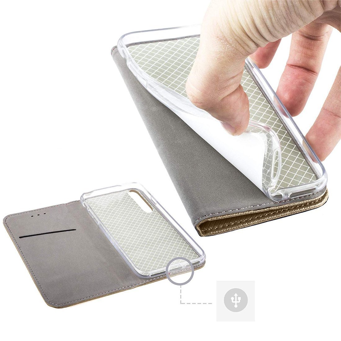 Pouzdro flip Xiaomi Redmi 10A zlaté