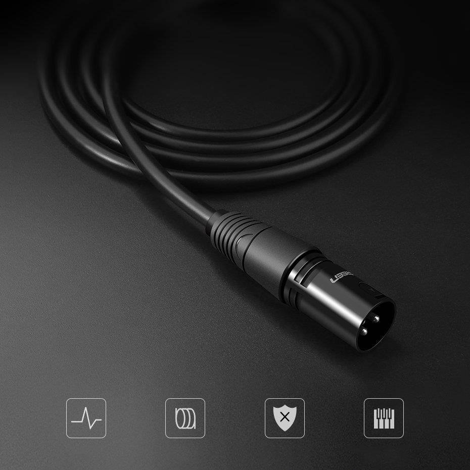 Kabel UGREEN AV130 XLR female to XLR male cable - 2m černý
