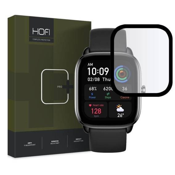 Tvrzené hybridní sklo AMAZFIT GTS 4 Mini, HOFI Hybrid Pro+ černé