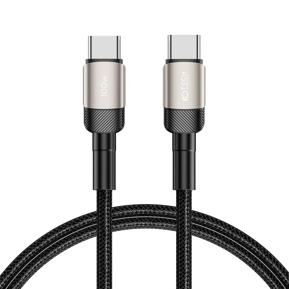 Datový kabel Tech-Protect Ultraboost USB-C na USB-C, 5A PD100W 1m titanium