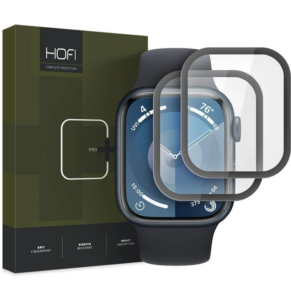 Tvrzené hybridní sklo APPLE WATCH 7 / 8 / 9 (45MM) HOFI Hybrid Pro+ 2ks černé