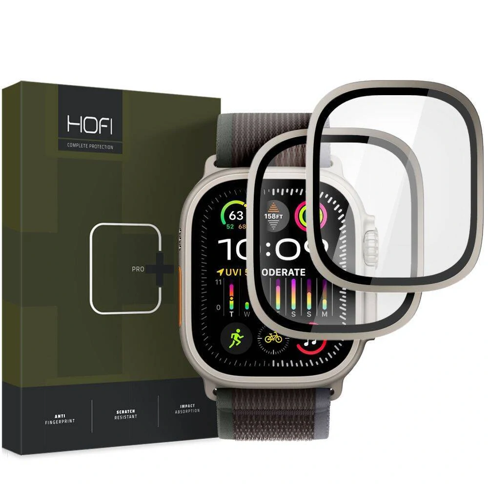 Tvrzené sklo pro APPLE WATCH ULTRA 1 / 2 (49MM) Hofi Glass Ring 2 kusy (Titanium)
