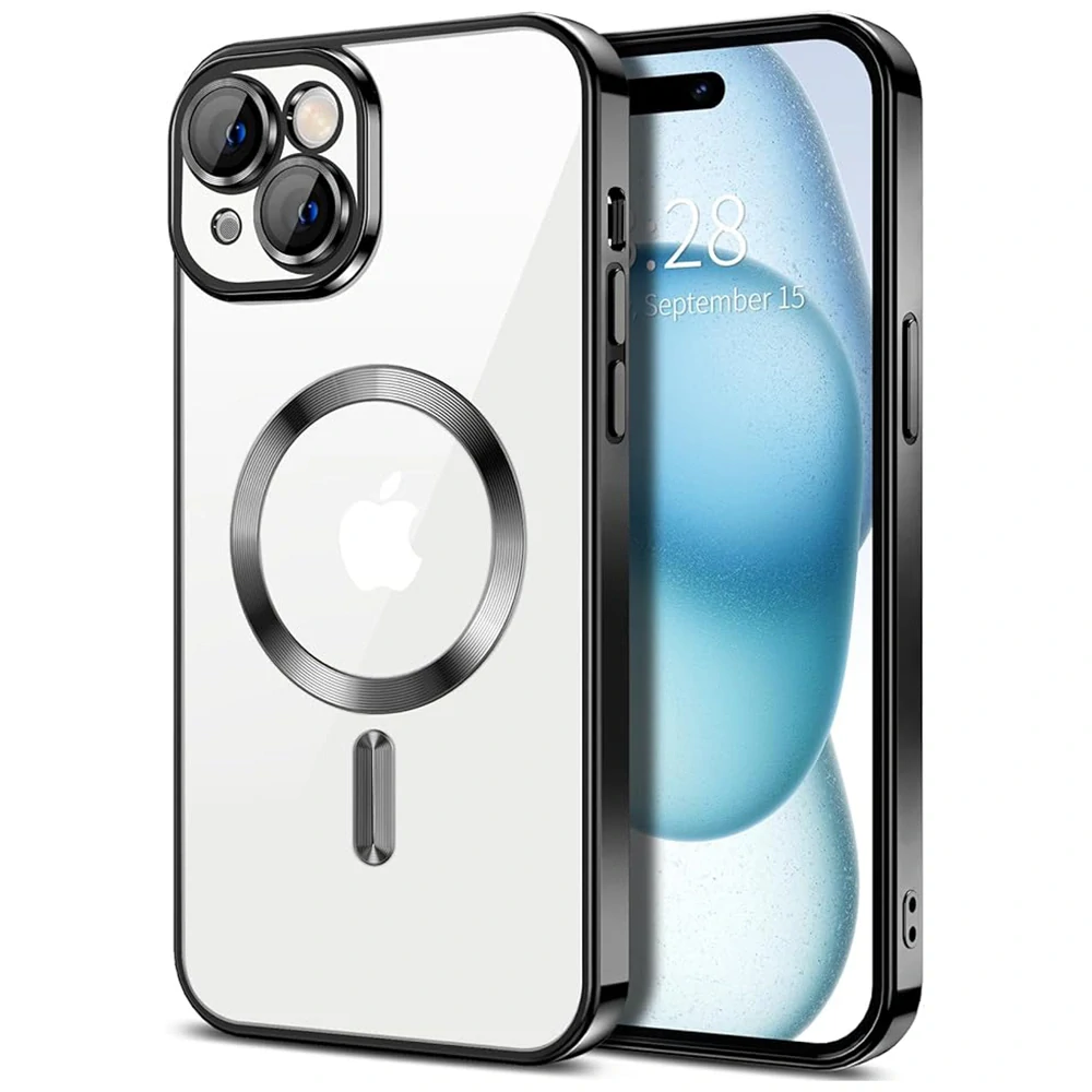 Kryt iPhone 15 Techsuit Luxury Crystal MagSafe - černý