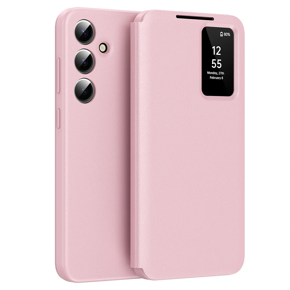 Pouzdro Samsung Galaxy A55 5G Smart View Techsuit, růžové