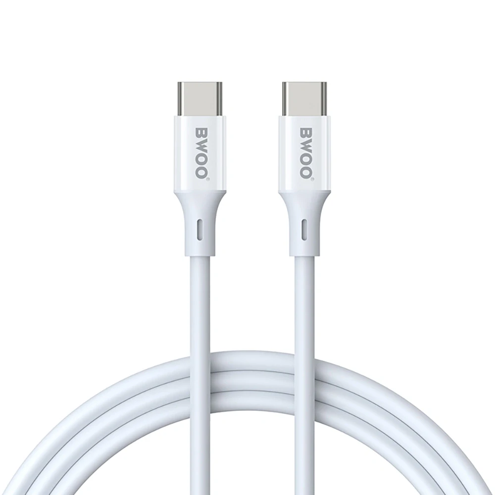Datový kabel BWOO USB-C - USB-C 1m 60W ABS + TPE X282 C-C, bílý