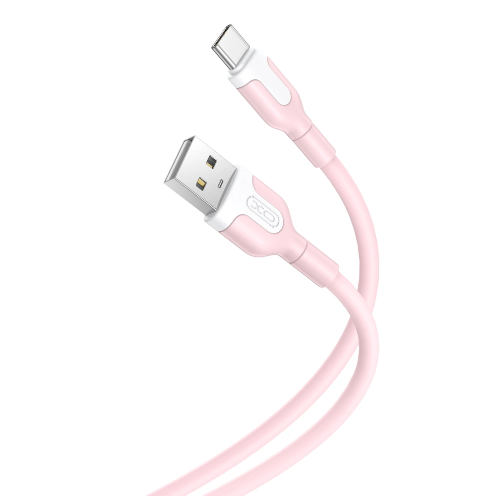 Datový kabel XO NB212 USB - USB-C 1,0 m 2,1A pink