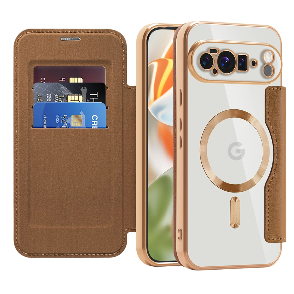 Pouzdro Google Pixel 10 Pro XL, SmartMag Book Case hnědé