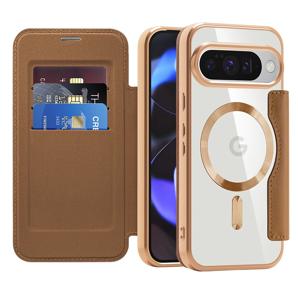 Pouzdro Google Pixel 10 / 10 Pro, SmartMag Book Case hnědé