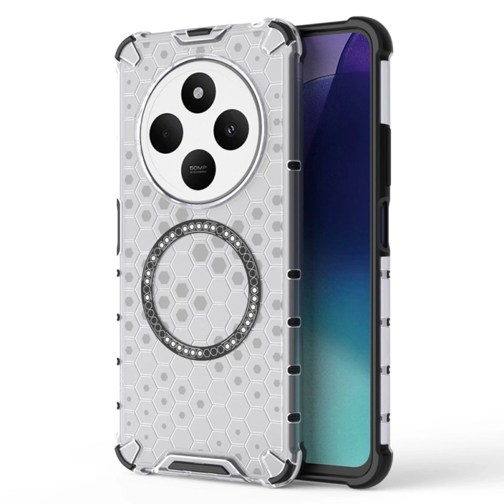 Kryt Xiaomi Redmi 14C / Poco C75, HoneyComb Shield MagSafe - bílý