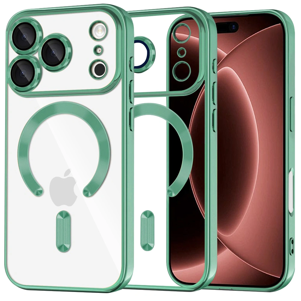 Kryt iPhone 17 Pro Max / 18 Pro Max, Techsuit Luxury Crystal MagSafe - light green