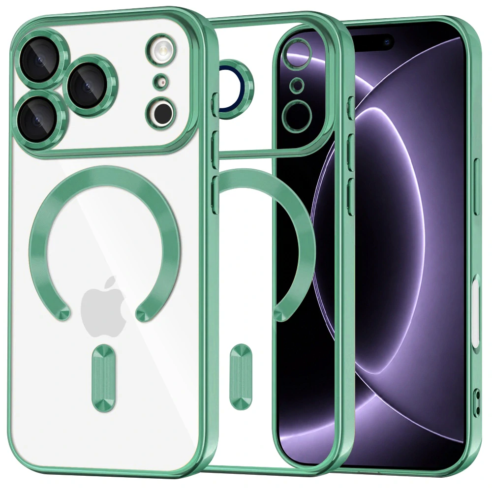 Kryt iPhone 17 Pro / 18 Pro, Techsuit Luxury Crystal MagSafe - light green