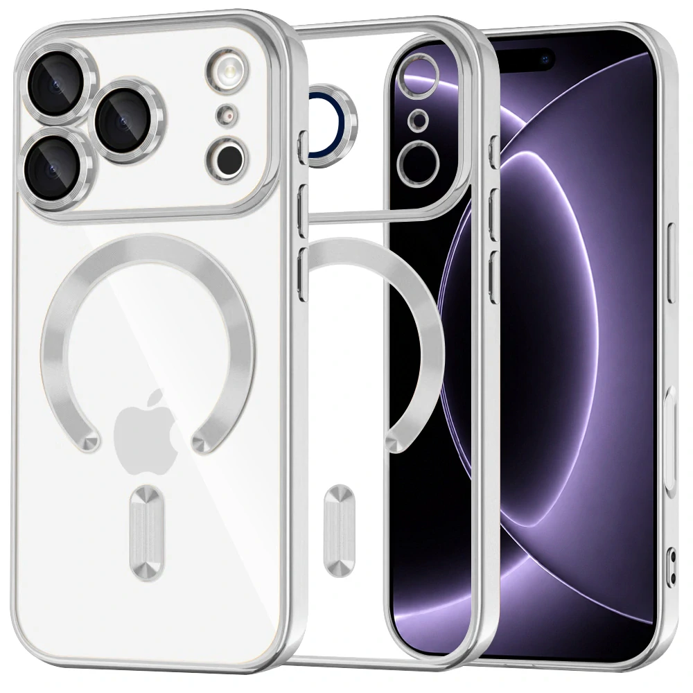 Kryt iPhone 17 Pro / 18 Pro, Techsuit Luxury Crystal MagSafe - silver