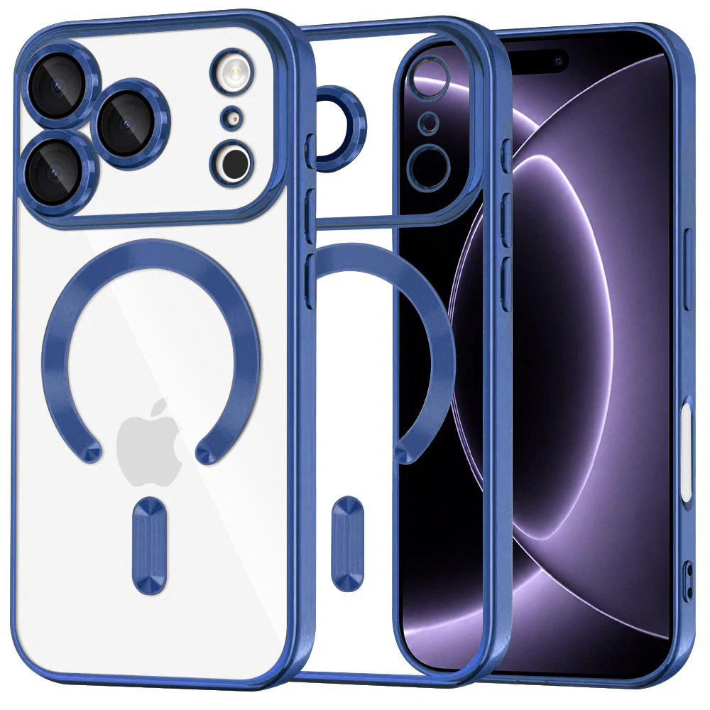 Kryt iPhone 17 Pro / 18 Pro, Techsuit Luxury Crystal MagSafe - deep blue