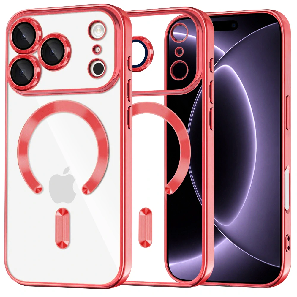 Kryt iPhone 17 Pro / 18 Pro, Techsuit Luxury Crystal MagSafe - red
