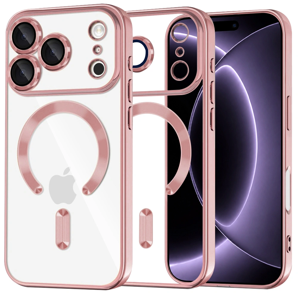 Kryt iPhone 17 Pro / 18 Pro, Techsuit Luxury Crystal MagSafe - pink
