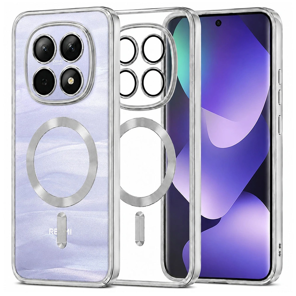 Kryt Xiaomi Redmi Note 15 4G/5G / Poco M8 5G, Luxury Crystal MagSafe - silver