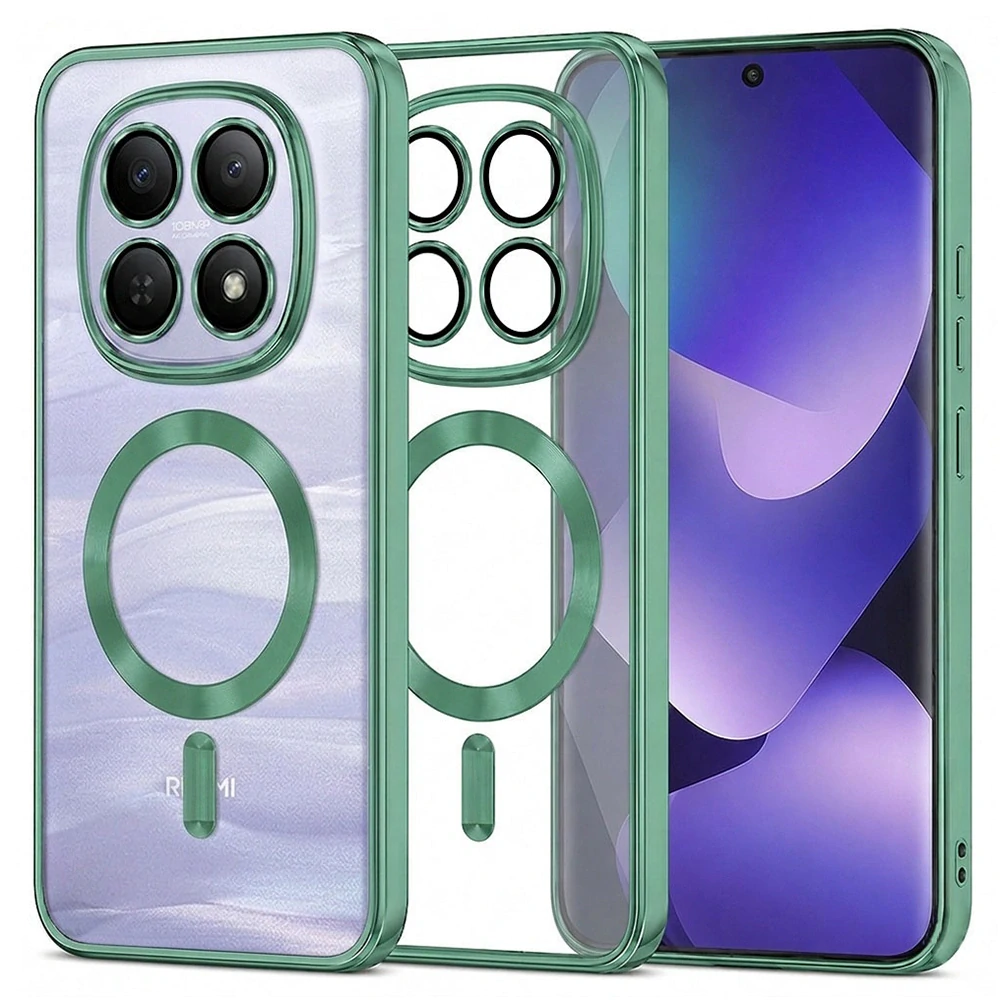 Kryt Xiaomi Redmi Note 15 4G/5G / Poco M8 5G, Luxury Crystal MagSafe - light green