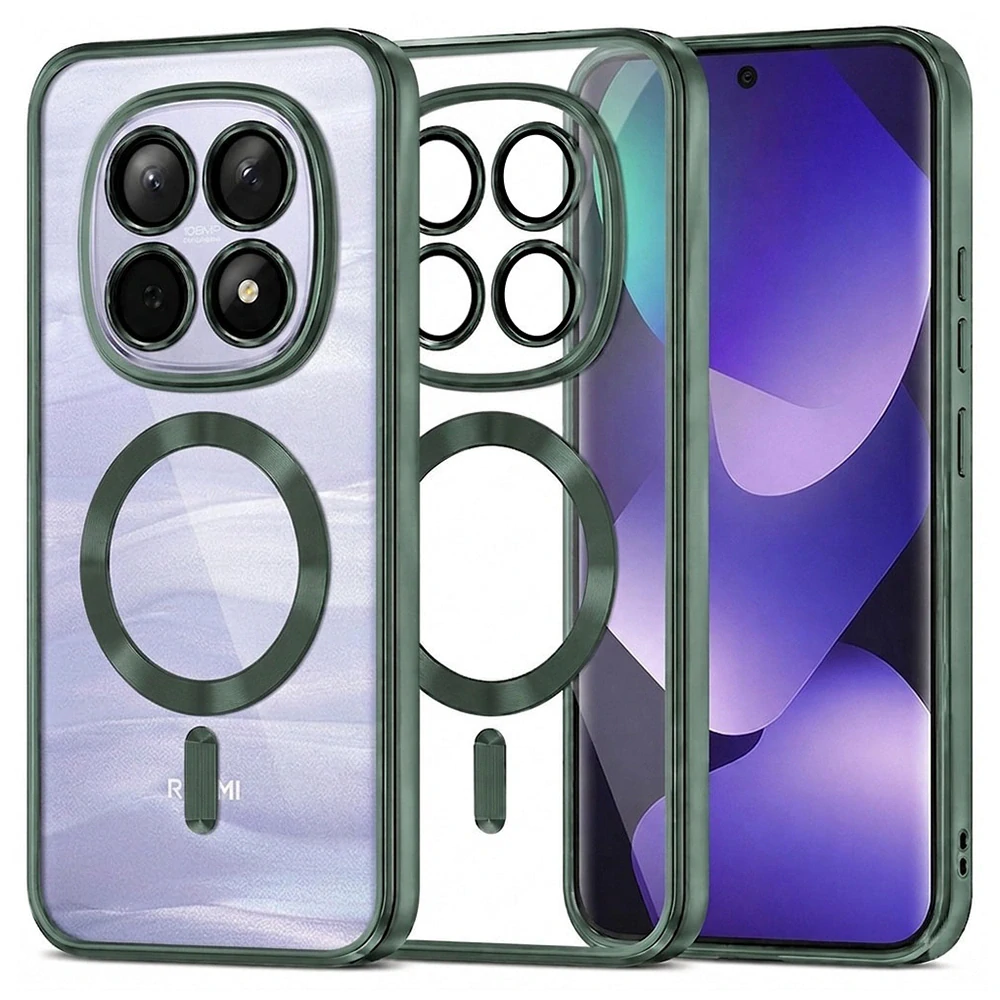 Kryt Xiaomi Redmi Note 15 4G/5G / Poco M8 5G, Luxury Crystal MagSafe - deep green