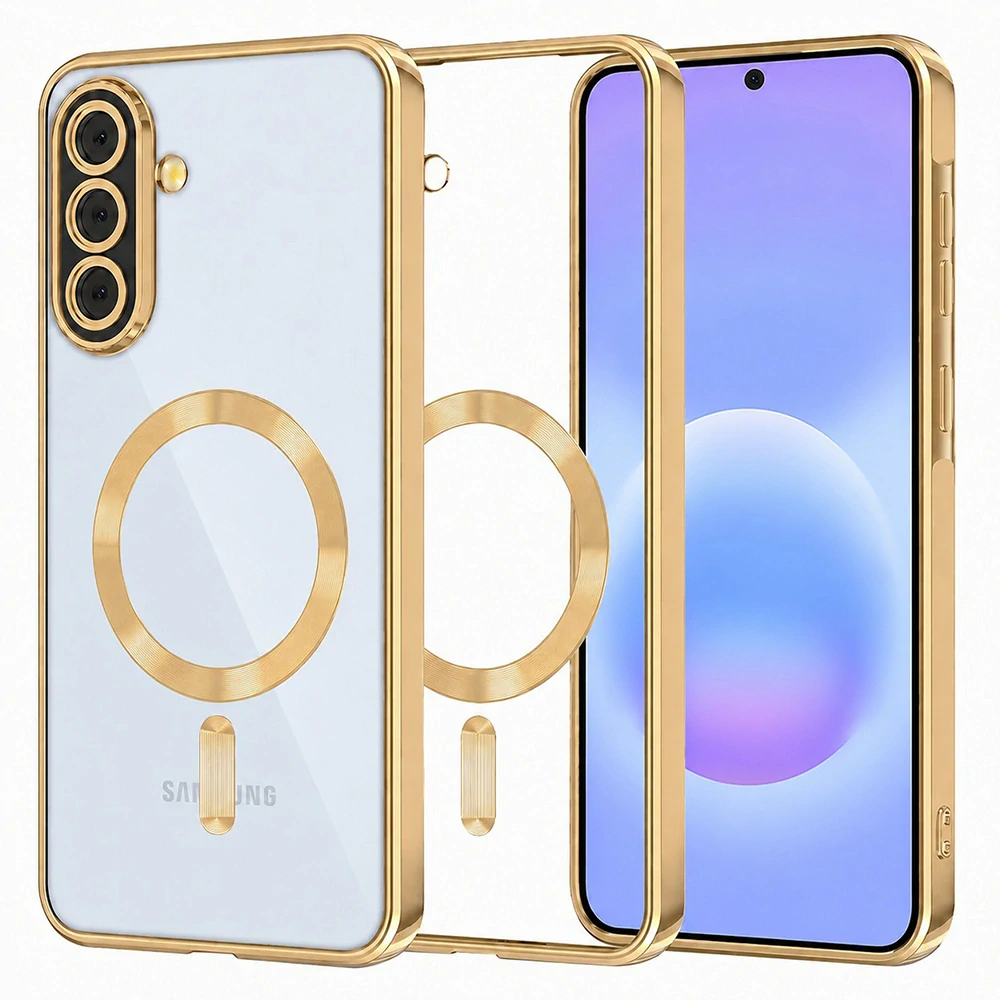 Kryt Samsung Galaxy A57 5G, Techsuit Luxury Crystal MagSafe - gold