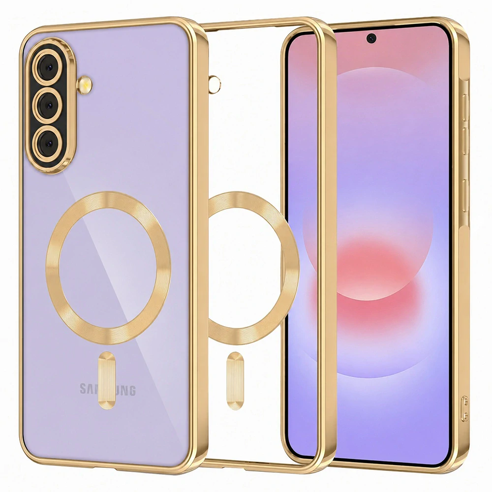 Kryt Samsung Galaxy A37 5G, Techsuit Luxury Crystal MagSafe - gold
