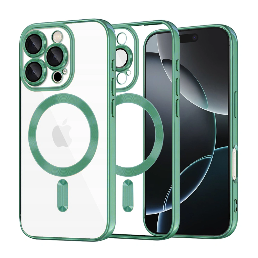 Kryt iPhone 16 Pro Techsuit Luxury Crystal MagSafe - light green